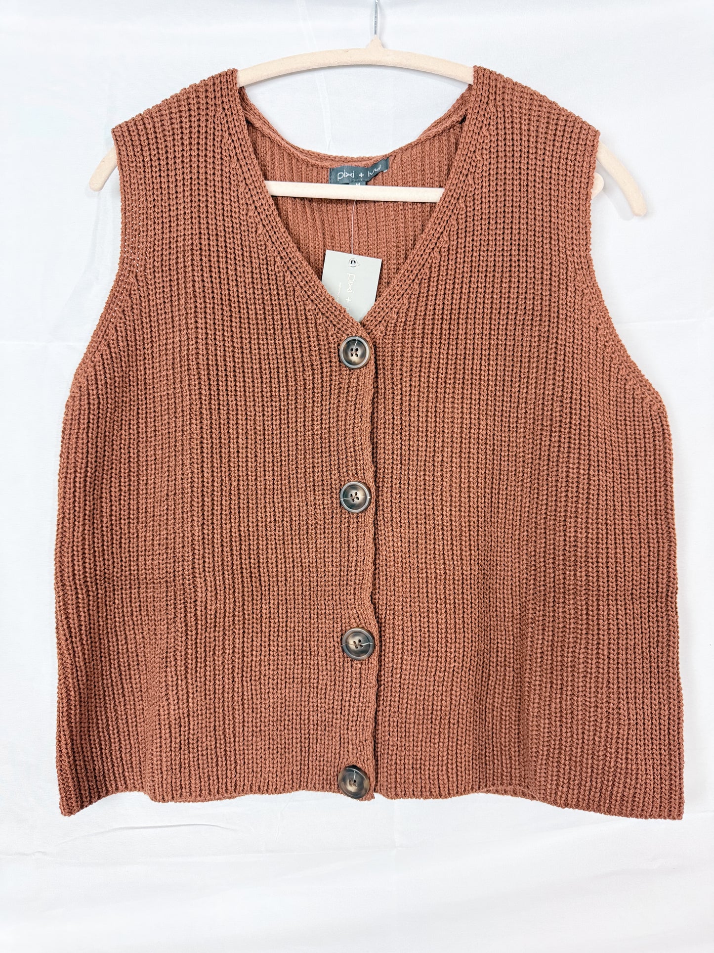 Rust Button Vest