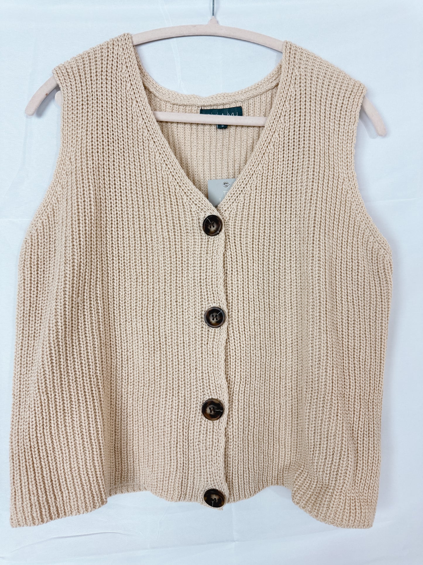 Cream Button Vest